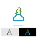 Modern Building Cloud Logo Design Concept Vector. Cloud City Logo Template Vector Royalty Free Stock Photo