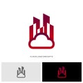 Modern Building Cloud Logo Design Concept Vector. Cloud City Logo Template Vector Royalty Free Stock Photo