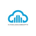 Modern Building Cloud Logo Design Concept Vector. Cloud City Logo Template Vector