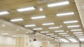 Modern building corridor ceiling lamp panel light Royalty Free Stock Photo