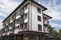 Modern Building Exterior. Facade of a Modern Apartment Building. Vacation Complex Hotel Building, With Stone Tiling Facade