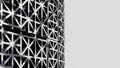 Modern Building Facade with Geometric Metal Grid Pattern Royalty Free Stock Photo