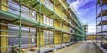 Modern Building Facade Ready for Paint After Comprehensive Cold Barrier Insulation Installation Royalty Free Stock Photo