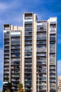 Modern building in first line of beach in calpe, spain