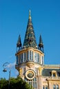 Modern building and historic building on the beach in Batumi Royalty Free Stock Photo