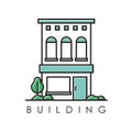 Modern Building Icon, with linear and multi color design Royalty Free Stock Photo
