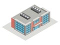 Modern building isometric concrete and brick