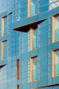 Modern building mirror facade in blue tone Royalty Free Stock Photo