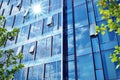 Modern building.Modern office building with facade of glass Royalty Free Stock Photo