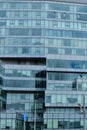 Modern building. Modern office building with facade of glass Royalty Free Stock Photo