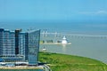 Modern building, Science Center and Amizade Bridge, Macau, China Royalty Free Stock Photo