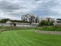 Modern building of the Scottish Parliament at Holyrood, within the UNESCO World Heritage Site in central Edinburgh