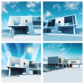 Modern building set Royalty Free Stock Photo