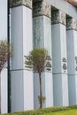 Modern building of Supreme Court of Poland, Columns of Law with sentences, Warsaw, Poland