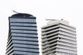 Modern building tower in Tbilisi, Axis tower. Architecture geometry and symmetry