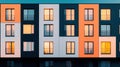 A modern building with a unique color scheme. Royalty Free Stock Photo