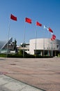 Modern building of Xinghai Concert Hall and music square in GuangZhou City, urban scenery of China Asia.