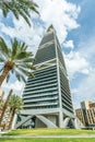 Modern buildings in the Al Olaya downtownt district with palms in the foreground, Al Riyadh Royalty Free Stock Photo
