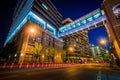 Modern buildings along Lombard Street at night, in downtown Baltimore, Maryland Royalty Free Stock Photo