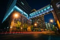 Modern buildings along Lombard Street at night, in downtown Baltimore, Maryland Royalty Free Stock Photo