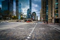 Modern buildings along Queens Quay at the Harbourfront in Toronto, Ontario. Royalty Free Stock Photo