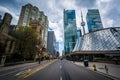 Modern buildings along Simcoe Street in downtown Toronto, Ontario. Royalty Free Stock Photo