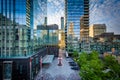 Modern buildings along Yorkville Avenue in Midtown Toronto, Ontario. Royalty Free Stock Photo