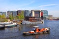 Modern buildings in Amsterdam, Netherlands.