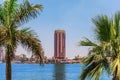 Modern buildings of Cairo on the bank of the Nile river, Egypt Royalty Free Stock Photo