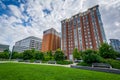 Modern buildings and Canal Park in the Navy Yard neighborhood of Washington, DC