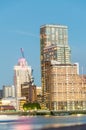 Modern buildings of Canary Wharf at dusk with river reflections, London Royalty Free Stock Photo