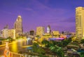 Modern buildings at Chaophaya river, Bangkok city of Thailand Royalty Free Stock Photo