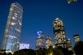 Modern buildings in downtown Dallas night Royalty Free Stock Photo