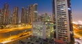 Modern buildings in Dubai city, night scene Royalty Free Stock Photo