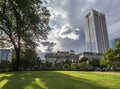 Modern buildings frankfurt germany in the summer Royalty Free Stock Photo