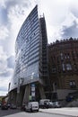 Modern buildings in front of Gasometers of Vienna in Austria Royalty Free Stock Photo