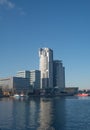 Modern architecture and marina in Gdynia harbor