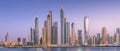 Dubai Marina bay view from Palm Jumeirah, UAE Royalty Free Stock Photo