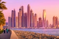 Dubai Marina bay view from Palm Jumeirah, UAE Royalty Free Stock Photo