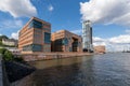 Modern buildings in Hamburg harbor at the Elbe river, Germany