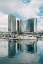 Modern buildings and marina at the Embarcadero in San Diego, California Royalty Free Stock Photo