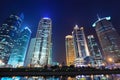 Modern buildings in night shanghai Royalty Free Stock Photo