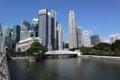 Singapore general city view with water Royalty Free Stock Photo