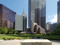 Modern buildings and Pacific plaza in downtown of city Dallas TX USA Royalty Free Stock Photo