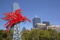 Modern buildings and Pegasus in Dallas