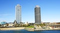 Modern buildings in the Port Olimpic, Barcelona Royalty Free Stock Photo