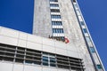 Modern buildings and sign of La Poste