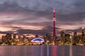 Toronto city skyline at night, Ontario, Canada