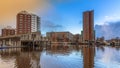 Zuiderhaven Groningen centre at sunset