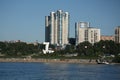 Modern buildings on Volga River Embankment in Samara